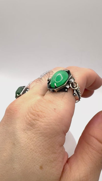 Chrysoprase Citadel Ring in Sterling Silver