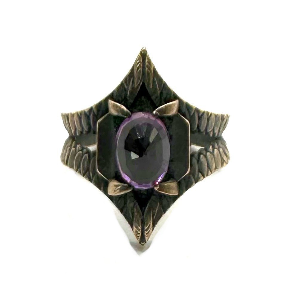 Serpent’s Bite Ring amethyst in Bronze - Julian The 2nd - RING - Serpent’s Bite Ring amethyst in Bronze