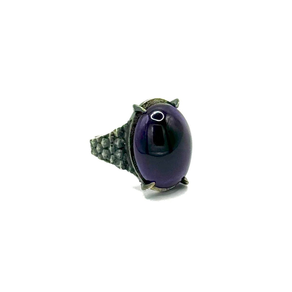 Serpent’s Claw Ring with Amethyst in Sterling Silver - Julian The 2nd - STONE RING - Serpent’s Claw Ring with Amethyst in Sterling Silver