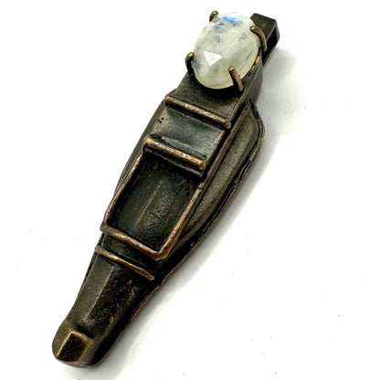 Ushabti Bronze Moonstone Talisman - Julian The 2nd - Ushabti Bronze Moonstone Talisman