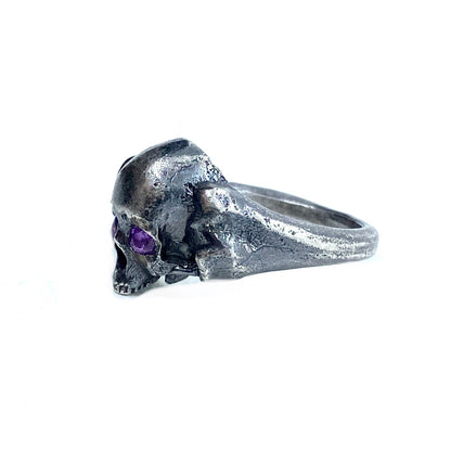 Skull and Amethyst Ring