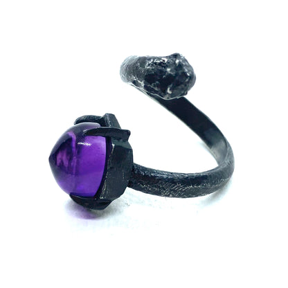 Serpent’s Amethyst Ring Sterling Silver