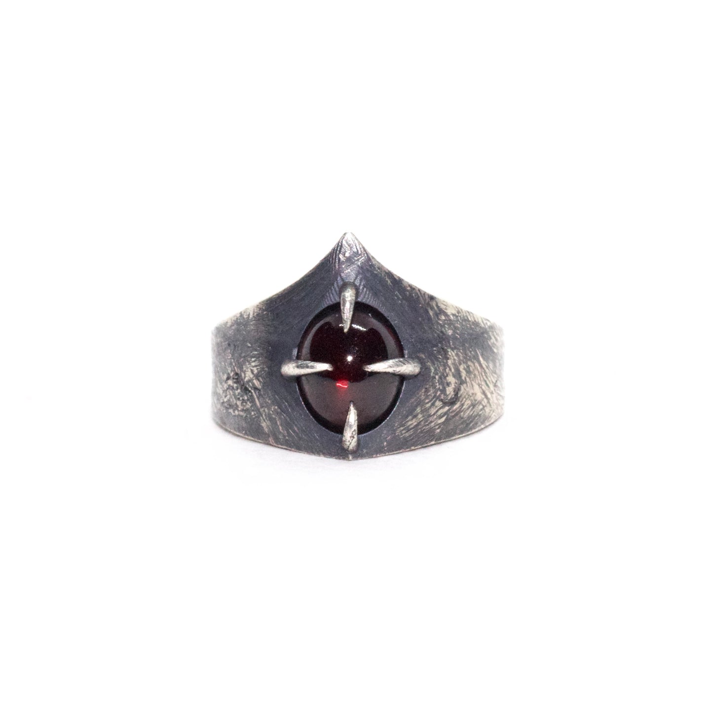 Garnet Witch's Ring Sterling Silver