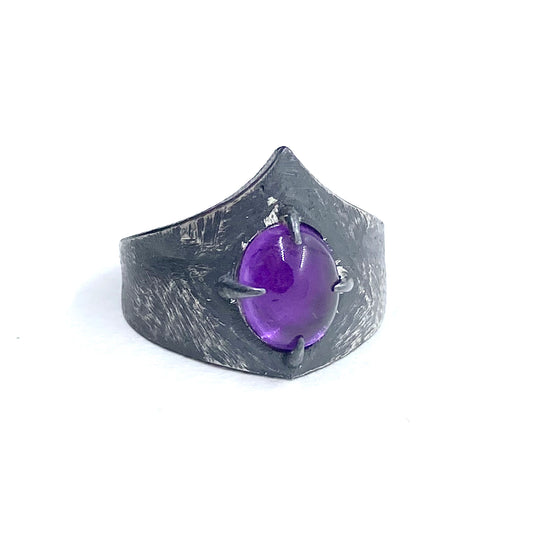 Amethyst Witch's Ring Sterling Silver