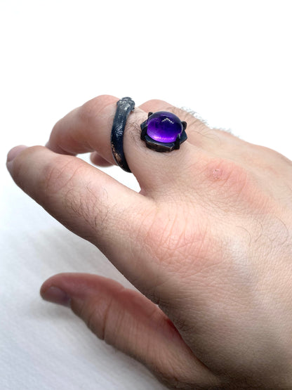 Serpent’s Amethyst Ring Sterling Silver