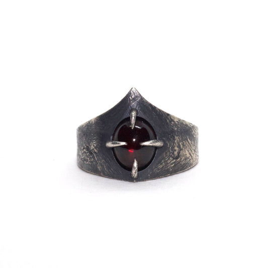 Garnet Witch's Ring Sterling Silver