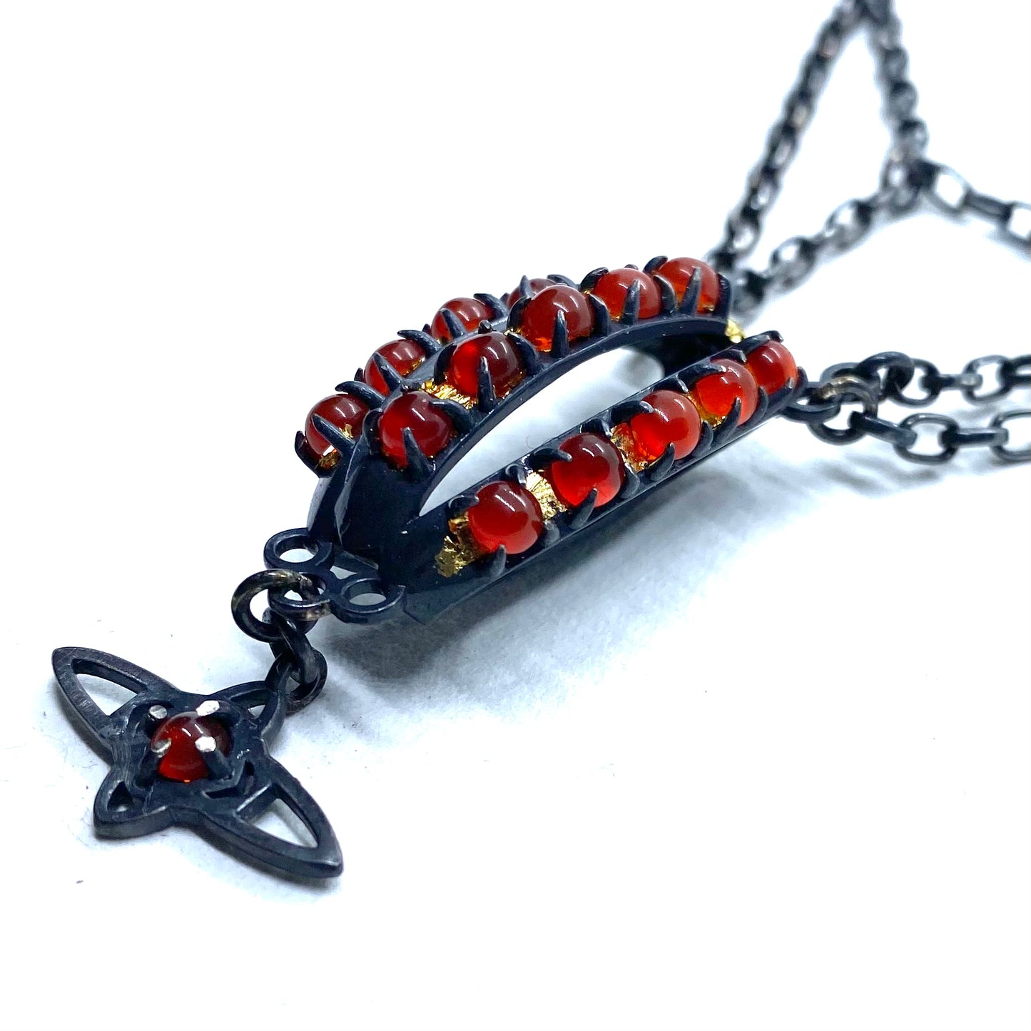 Carnelian Amulet Necklace in Sterling Silver