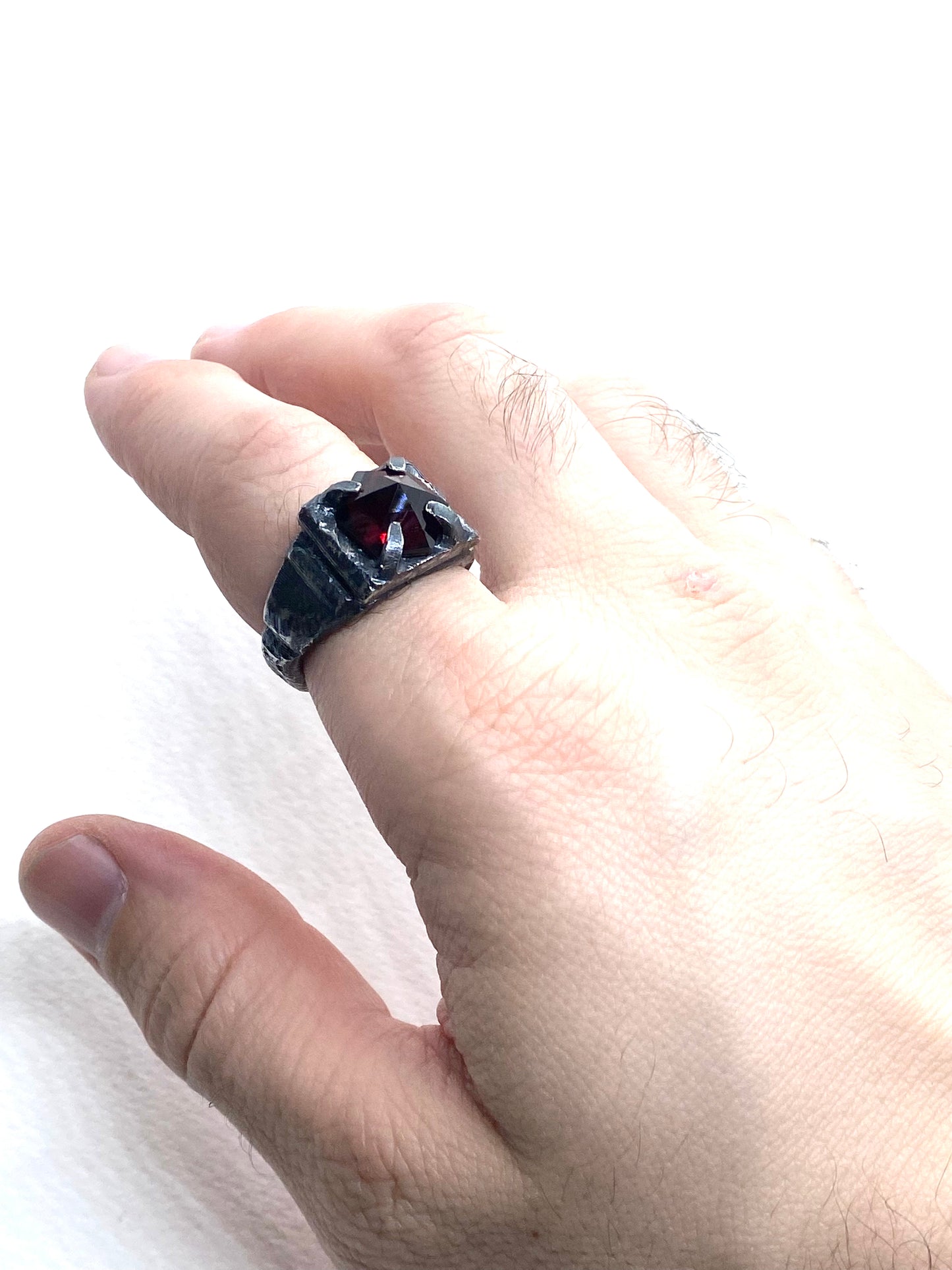 Garnet Unhewn Ring