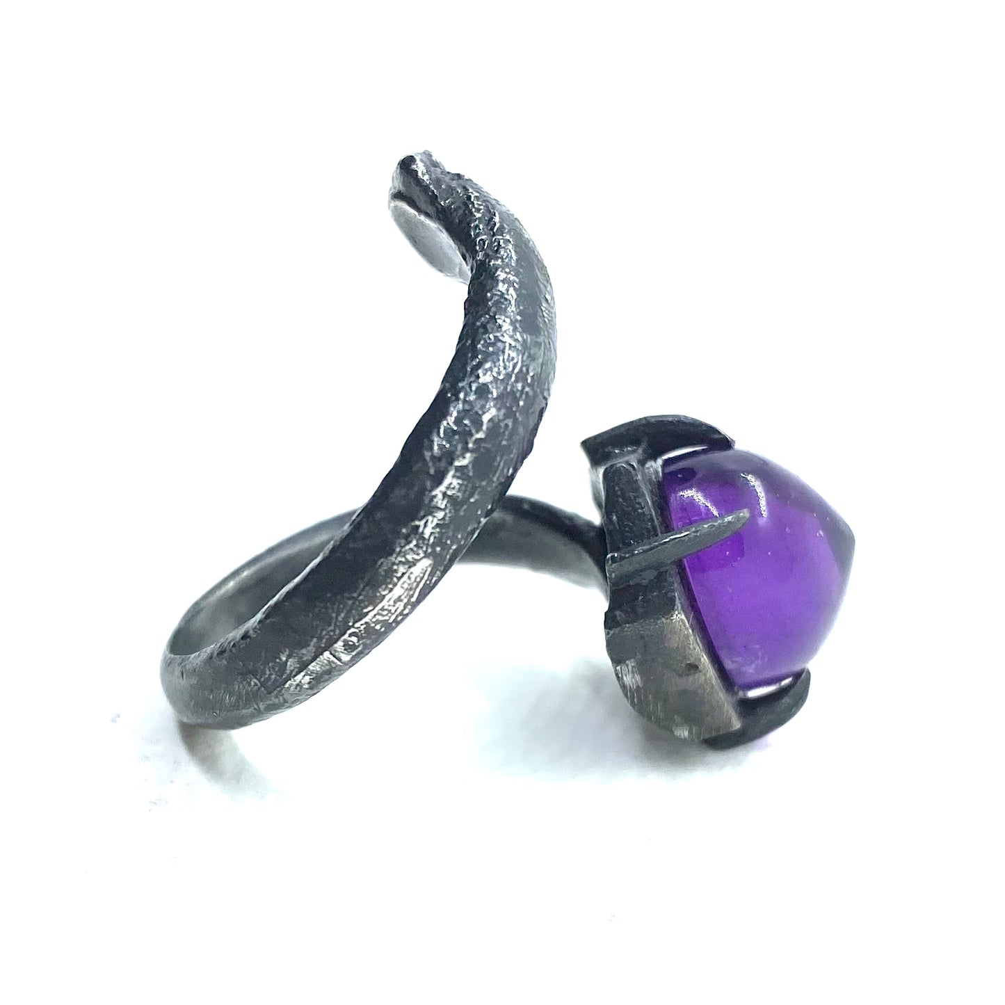 Serpent’s Amethyst Ring Sterling Silver