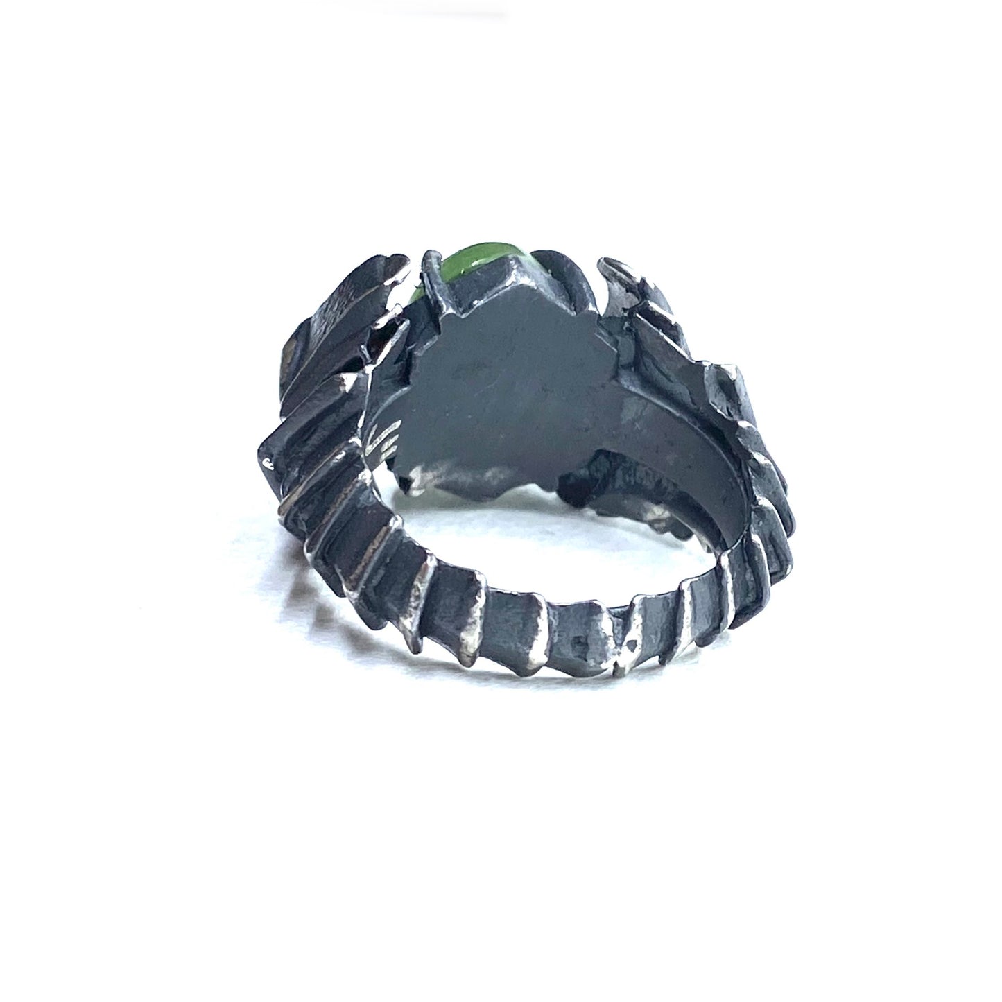 Black Knight’s Ring in Sterling silver and Moss Kyanite