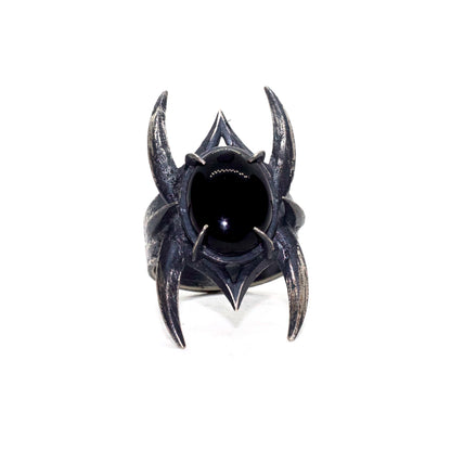 Dark Spine Ring In Sterling Silver