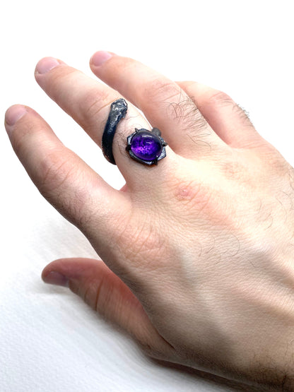 Serpent’s Amethyst Ring Sterling Silver