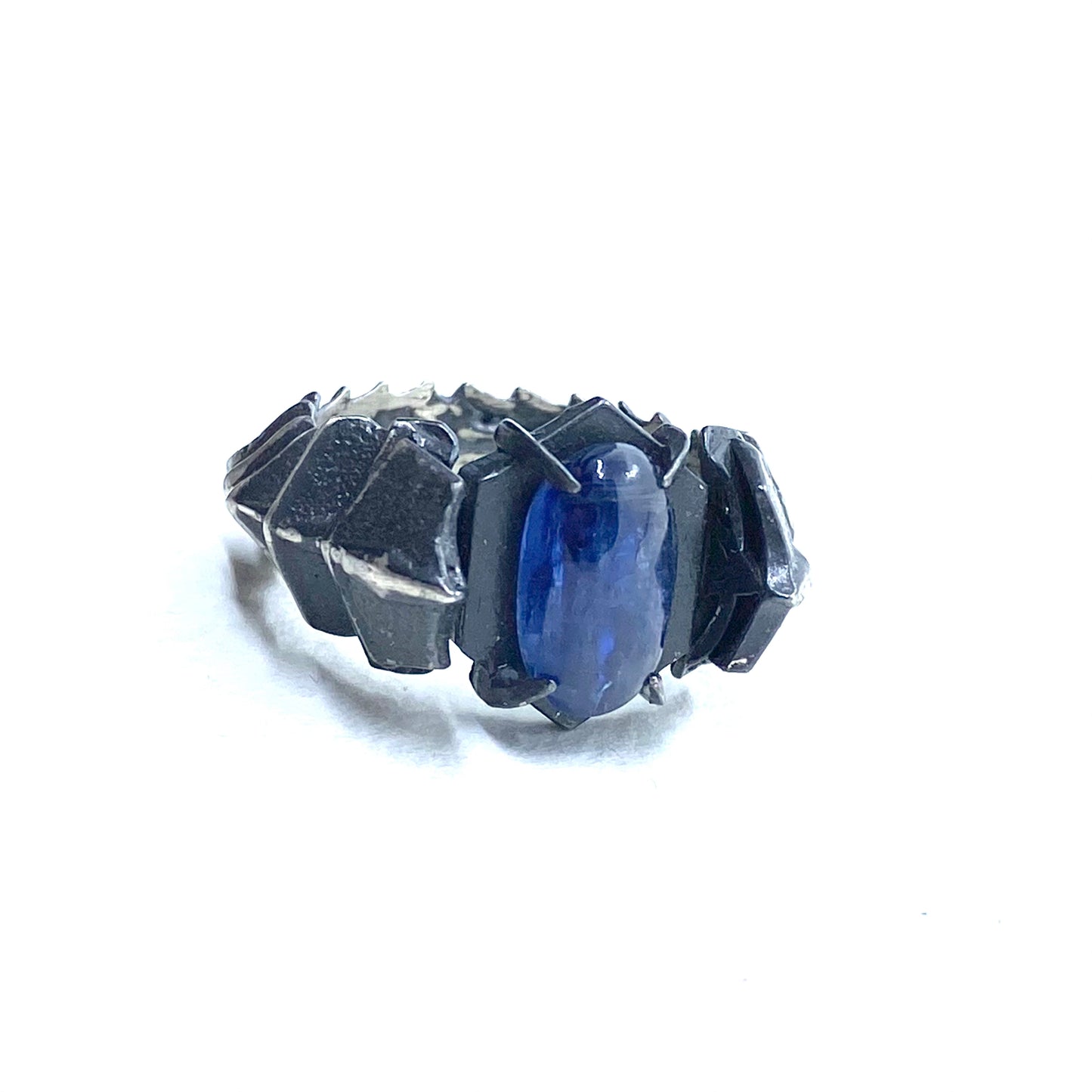 Knight Ring with Kyanite in Sterling Silver