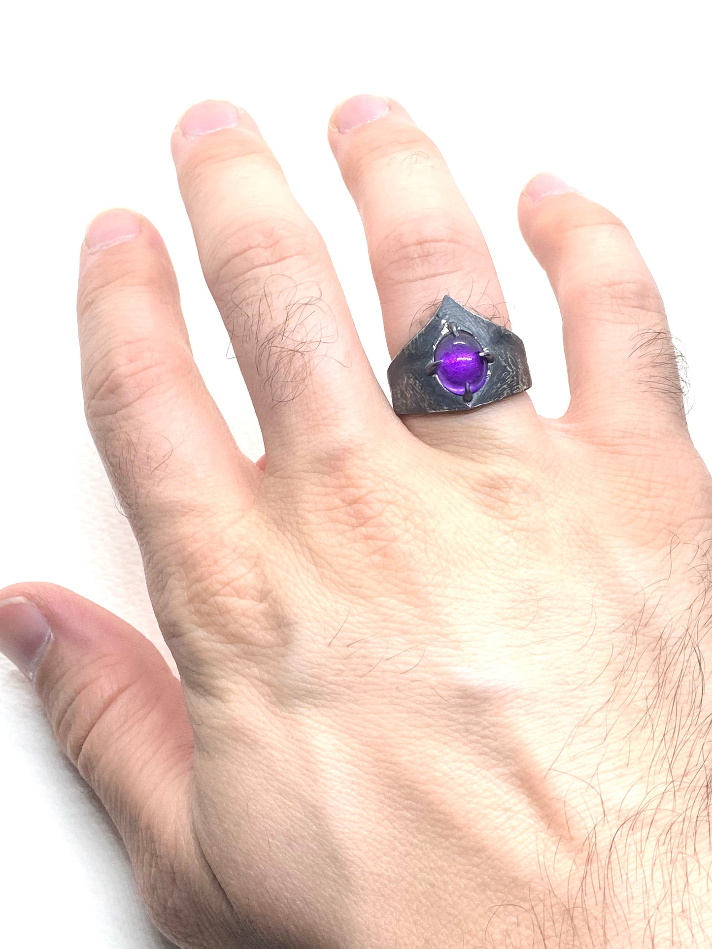 Amethyst Witch's Ring Sterling Silver